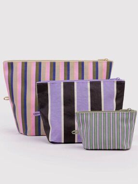 NWT Baggu Go Pouch Set - Candy Shop Stripes